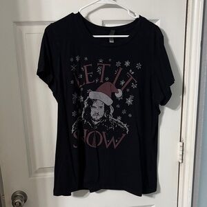 District Black T-Shirt with Festive Graphic